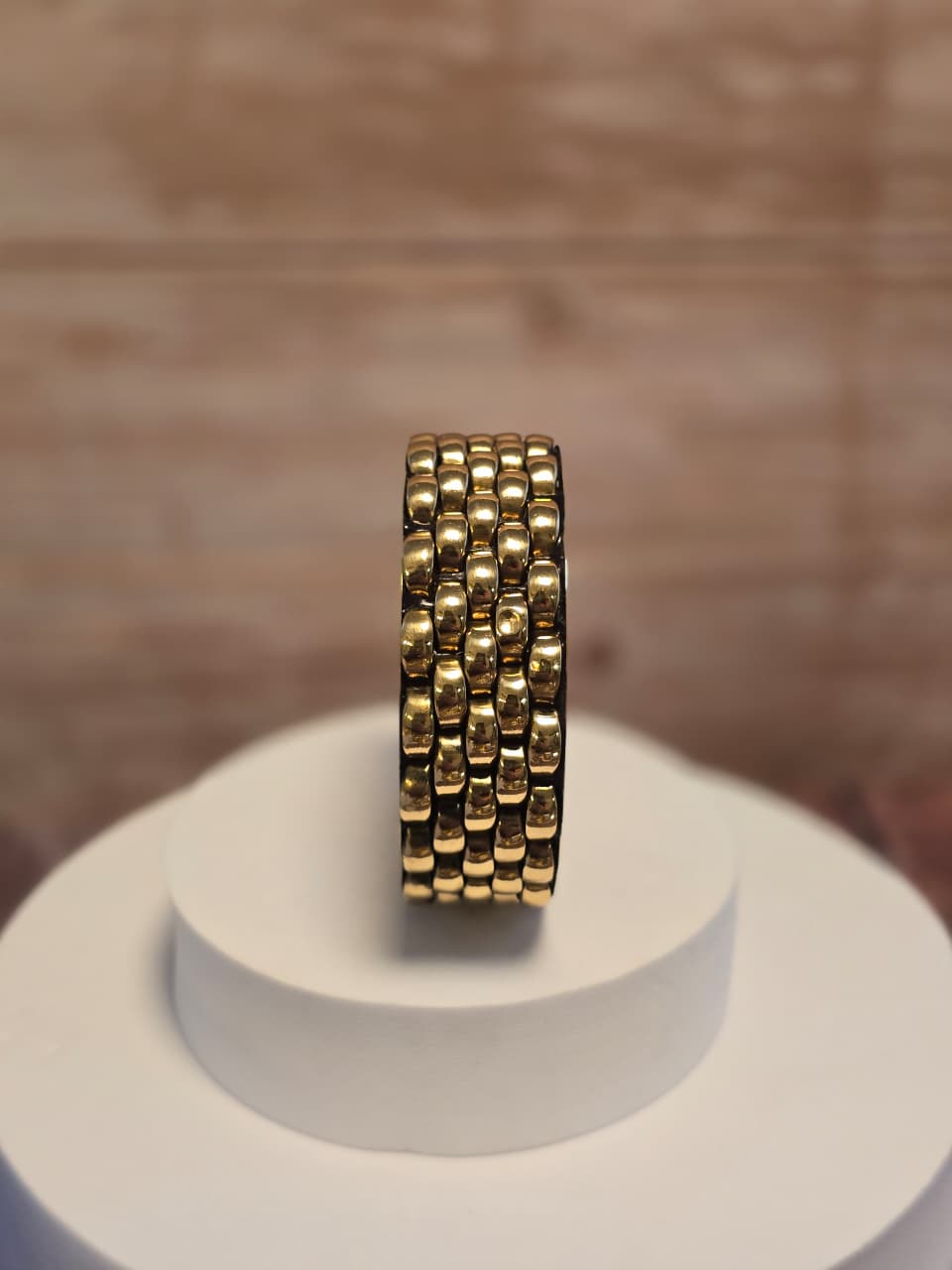 Gold Plated Brass Textured Bangle