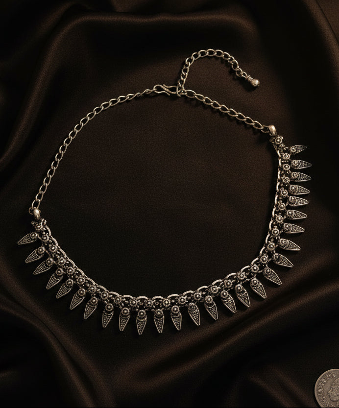 German Silver Tribal Choker Necklace