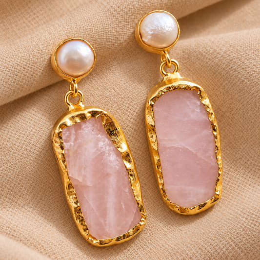 Rún Rose Qurartz Earrings