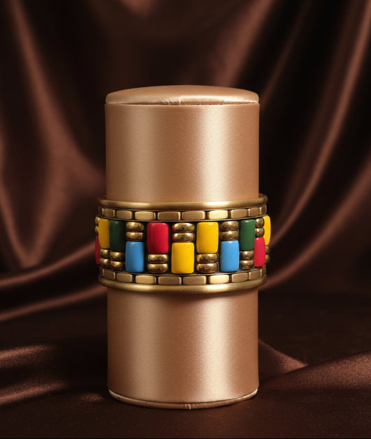 Gold Plated Bohemian Brass Bangle Stack