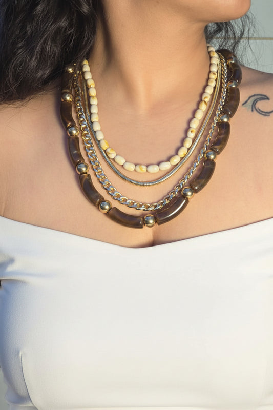 Handcrafted Layered Holiday Statement Necklace