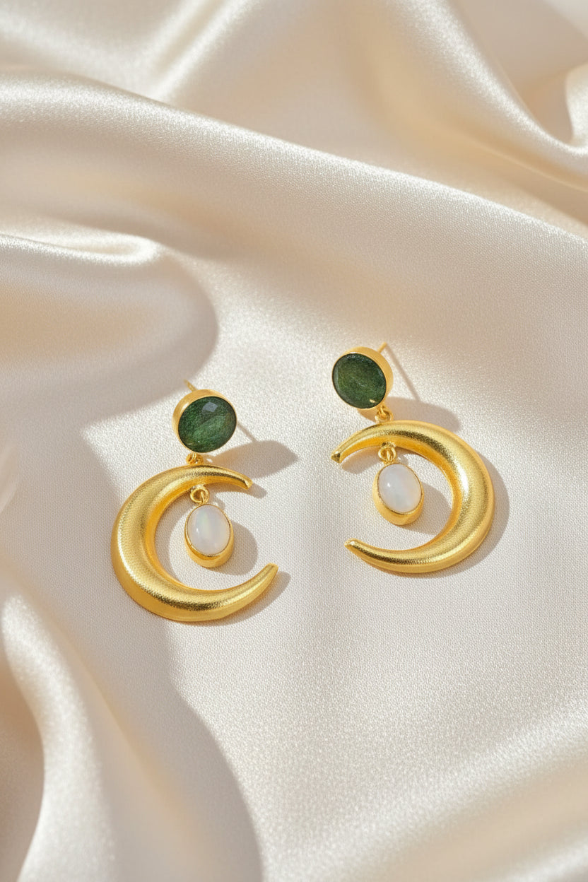Lunar Moonstone Earrings