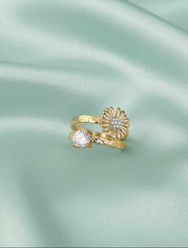Handcrafted Floral Gold-Plated Ring