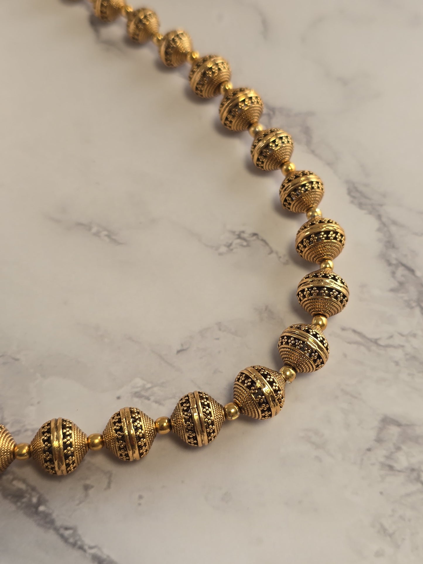 Classic Gold-Plated Beaded Necklace Set