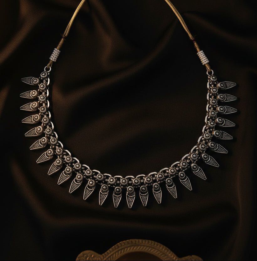 German Silver Tribal Choker Necklace