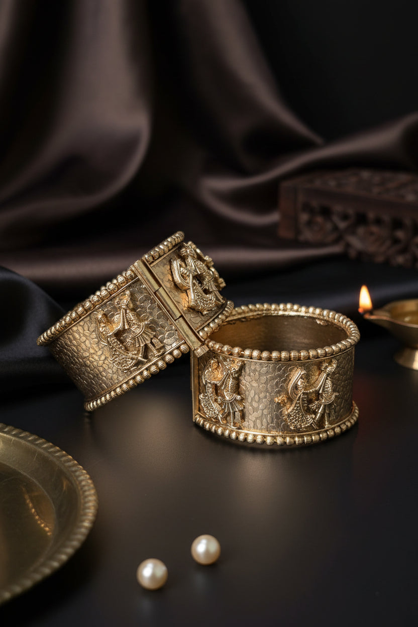 Rajwada-Inspired 18K Gold-Plated Royal Bangle Set