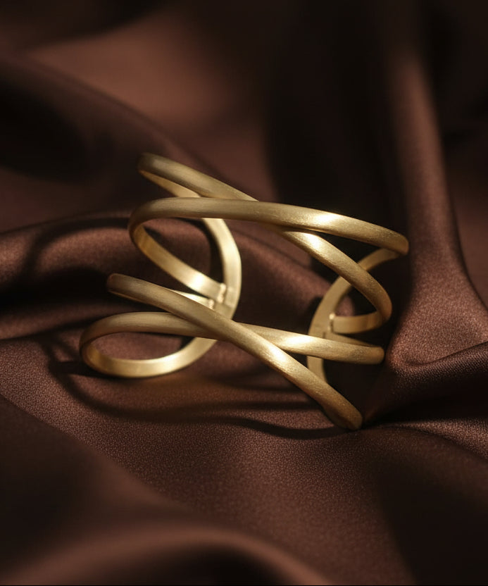 Handcrafted Brass Open Cuff Bracelet