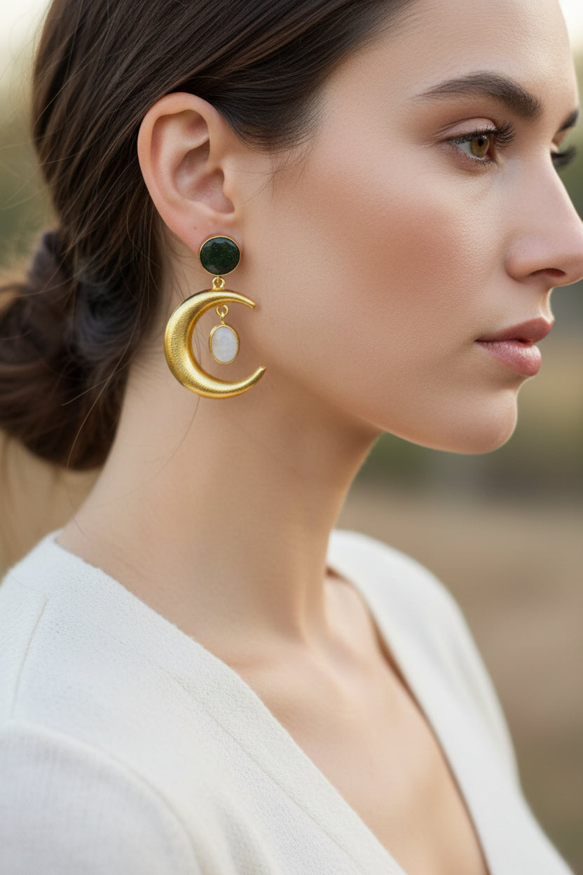 Lunar Moonstone Earrings