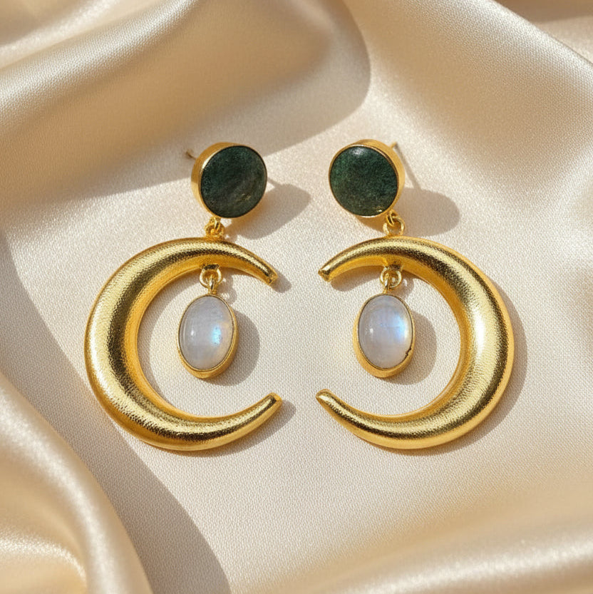 Lunar Moonstone Earrings
