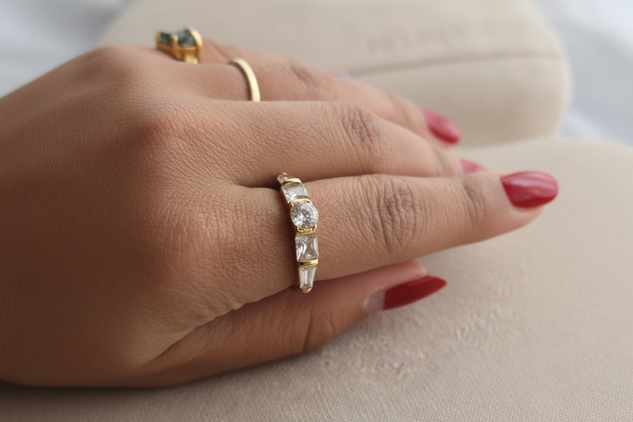 Celeste Crystal Band Ring