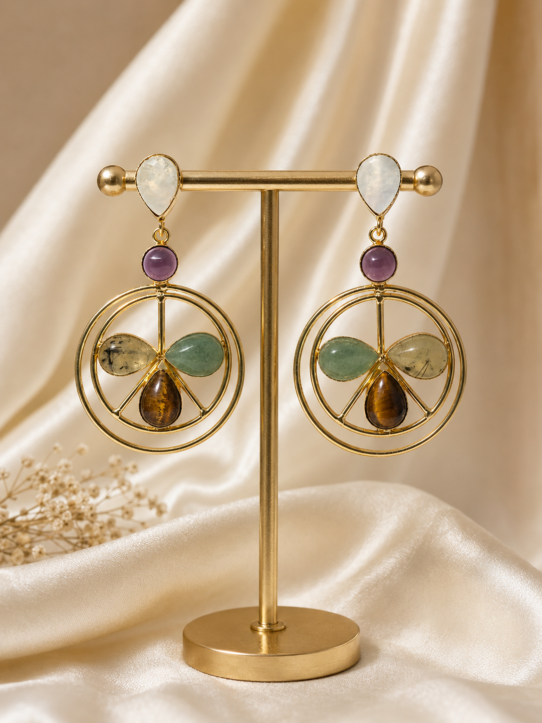 Harmony Circle Gemstone Earrings