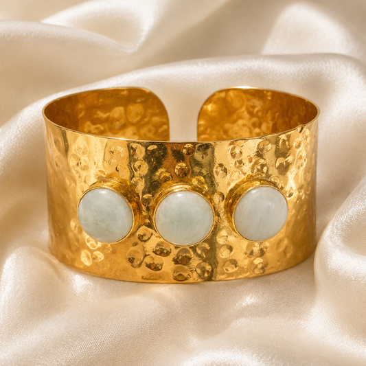 Blue Agate Statement Cuff Bracelet