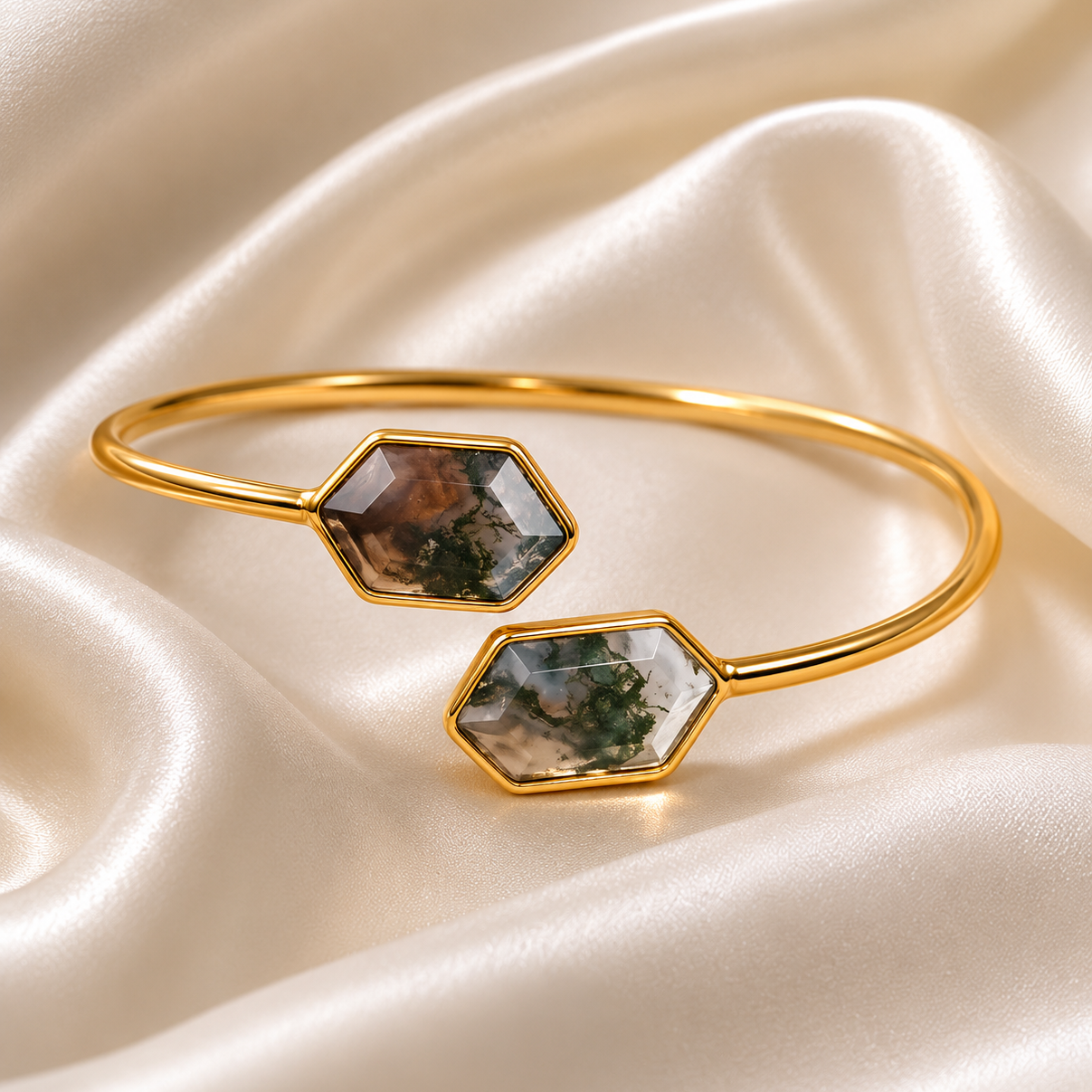 Gemstone Minimalist Cuff Bracelet