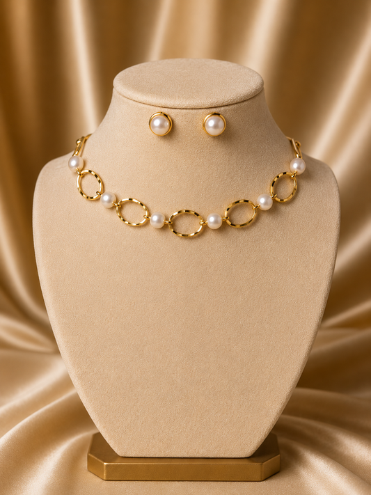 Baroque Pearl Minimalist choker Set