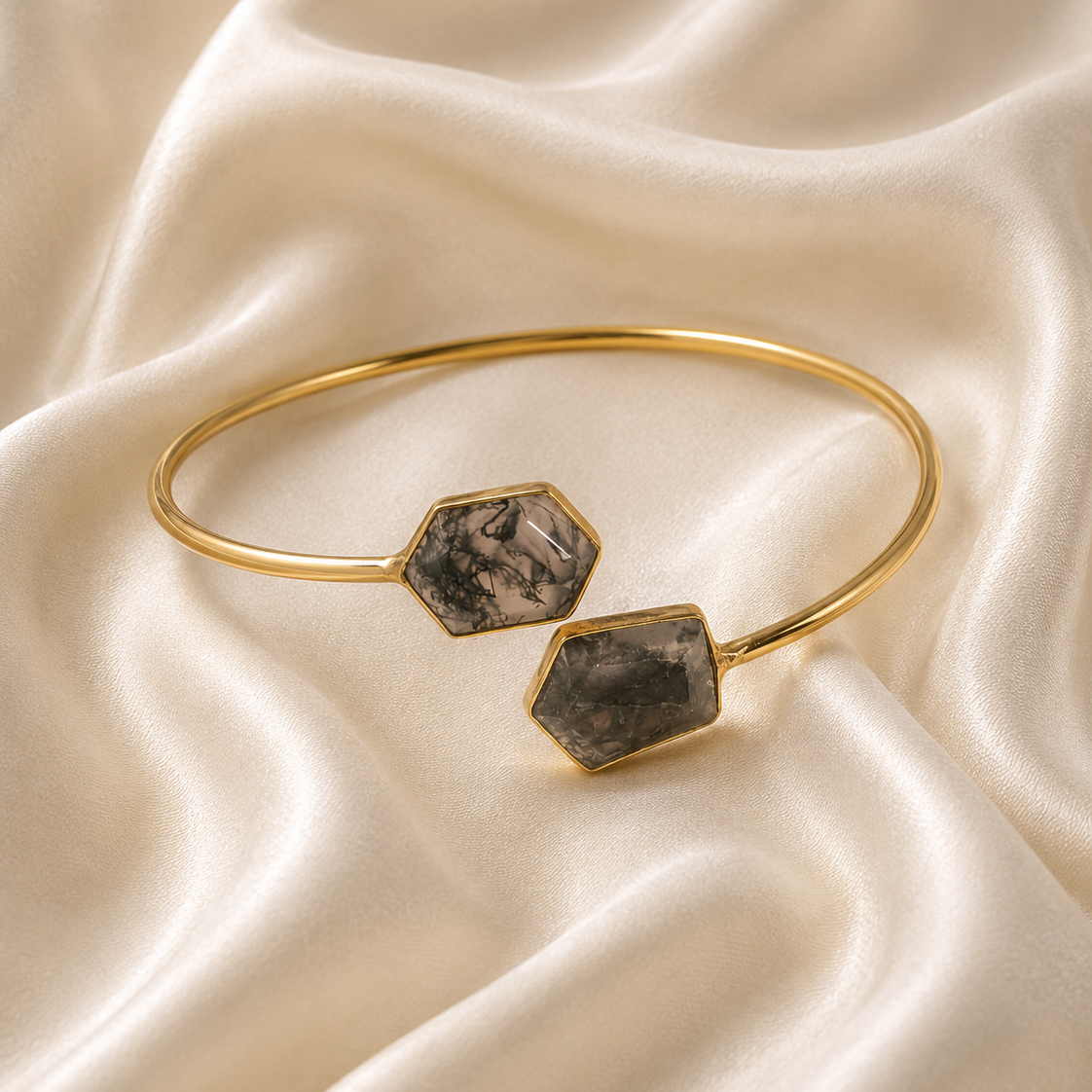 Gemstone Minimalist Cuff Bracelet